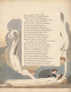 ヤングスナイトの考え、40ページ、天使はそれを描くべきであり、天使はそこにいる 作： William Blake